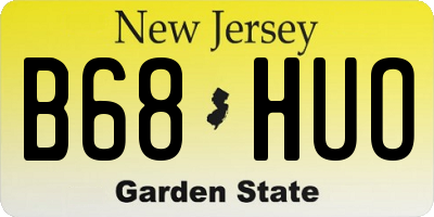 NJ license plate B68HUO