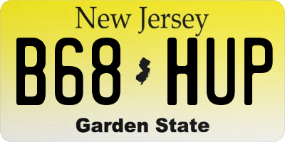 NJ license plate B68HUP