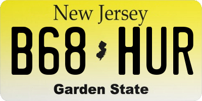 NJ license plate B68HUR