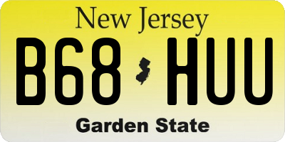 NJ license plate B68HUU