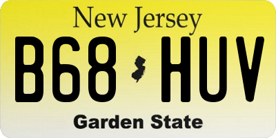 NJ license plate B68HUV