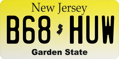 NJ license plate B68HUW