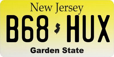 NJ license plate B68HUX