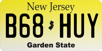NJ license plate B68HUY