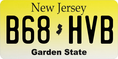 NJ license plate B68HVB