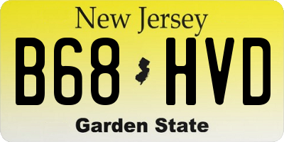 NJ license plate B68HVD