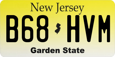 NJ license plate B68HVM