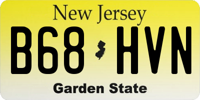 NJ license plate B68HVN