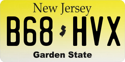 NJ license plate B68HVX