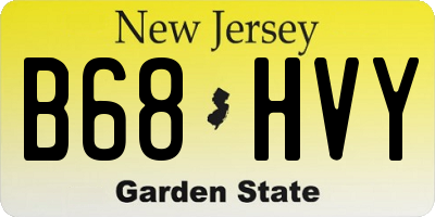 NJ license plate B68HVY