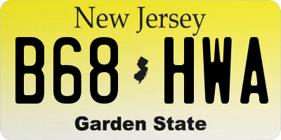 NJ license plate B68HWA