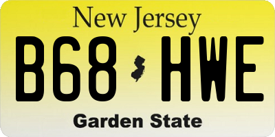 NJ license plate B68HWE