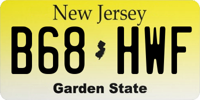 NJ license plate B68HWF