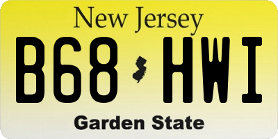 NJ license plate B68HWI