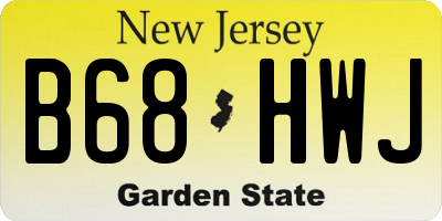 NJ license plate B68HWJ