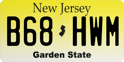 NJ license plate B68HWM