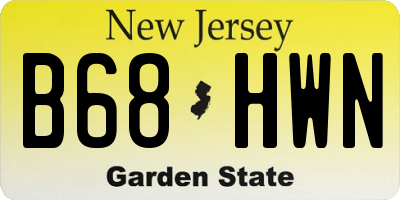 NJ license plate B68HWN