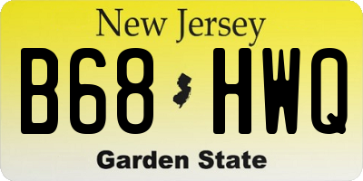 NJ license plate B68HWQ