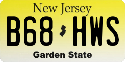 NJ license plate B68HWS