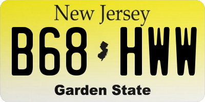 NJ license plate B68HWW