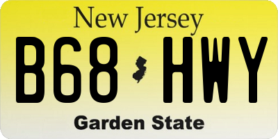 NJ license plate B68HWY