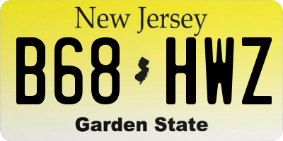 NJ license plate B68HWZ