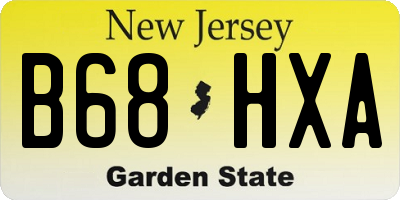 NJ license plate B68HXA