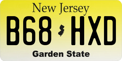 NJ license plate B68HXD