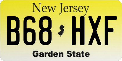 NJ license plate B68HXF