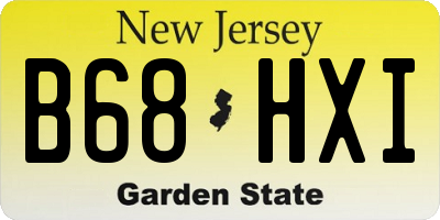 NJ license plate B68HXI