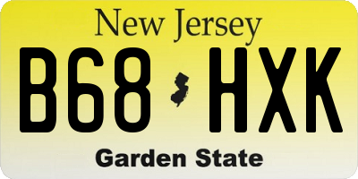 NJ license plate B68HXK