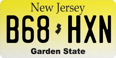 NJ license plate B68HXN