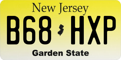 NJ license plate B68HXP