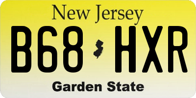 NJ license plate B68HXR