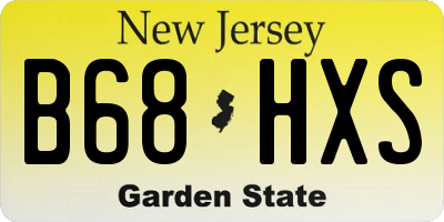 NJ license plate B68HXS