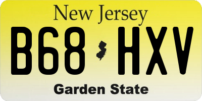 NJ license plate B68HXV