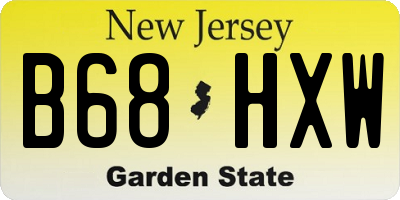 NJ license plate B68HXW