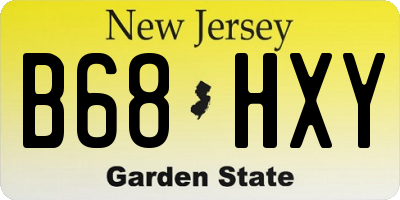 NJ license plate B68HXY