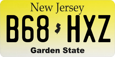 NJ license plate B68HXZ