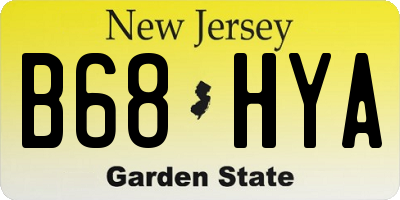 NJ license plate B68HYA