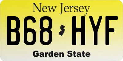 NJ license plate B68HYF