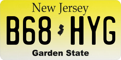 NJ license plate B68HYG