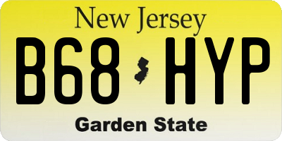 NJ license plate B68HYP