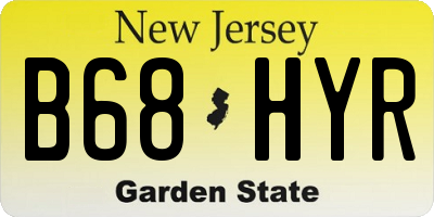 NJ license plate B68HYR