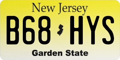 NJ license plate B68HYS