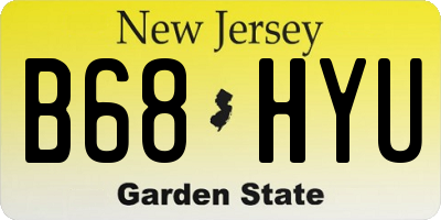 NJ license plate B68HYU