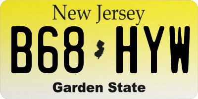 NJ license plate B68HYW
