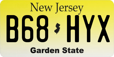 NJ license plate B68HYX