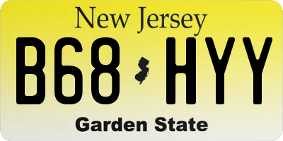 NJ license plate B68HYY