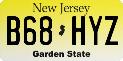 NJ license plate B68HYZ
